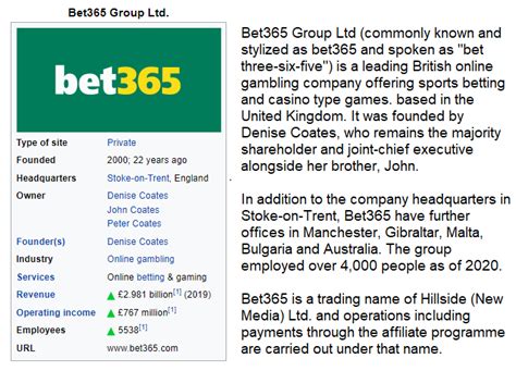 bet365 mission statement|Bet365 Group Ltd .